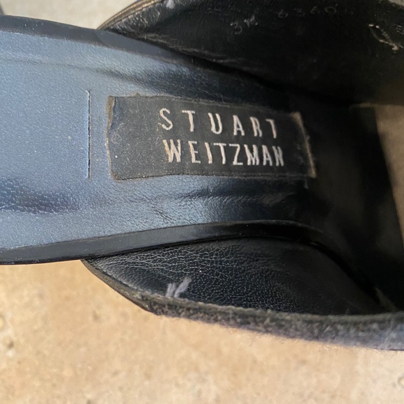 Stuart Weitzman slip on mule Square toe heel grey - Picture 3 of 5